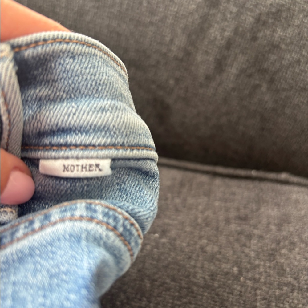 MOTHER Sky Blue Denim jeans, flare leg with split - Picture 8 of 12